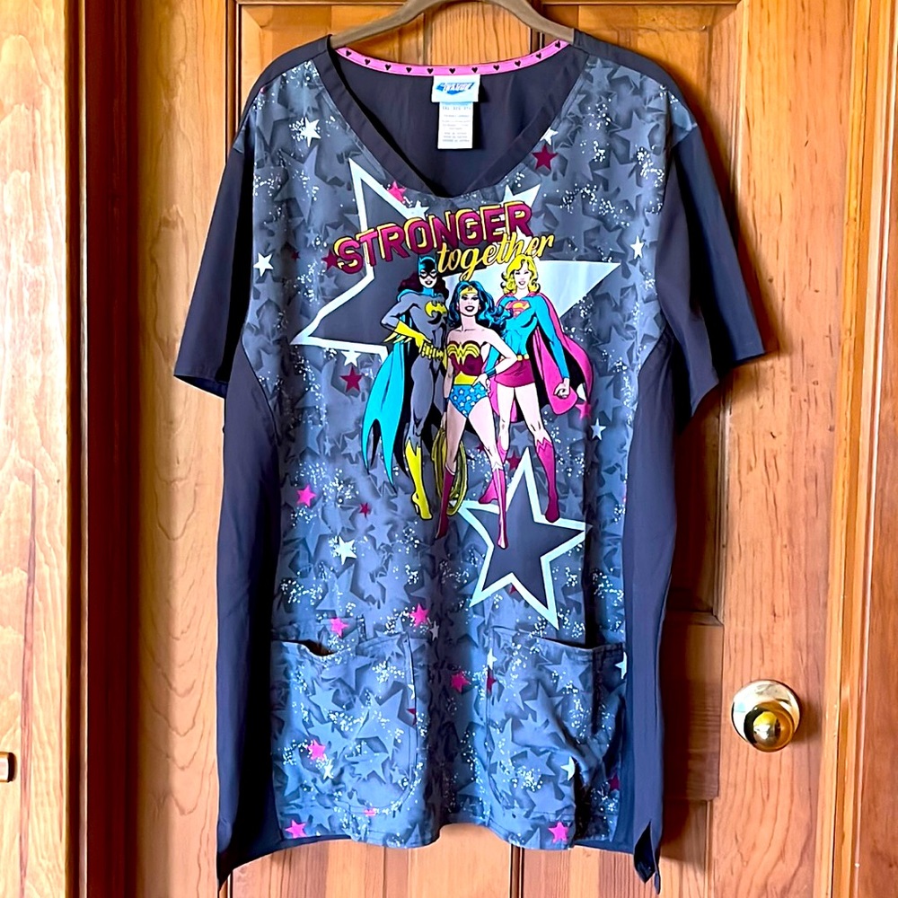 Justice League super hero scrub top